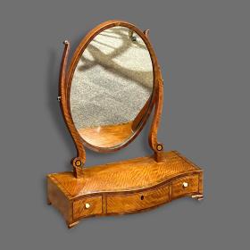 George III Satinwood Inlaid Dressing Mirror