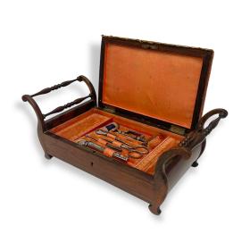 Miniature French Rosewood Piano Stool Sewing Box