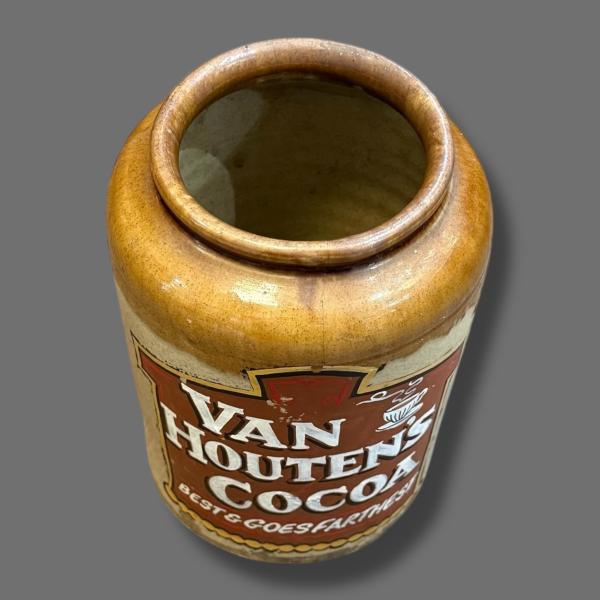19th Century Ceramic Van Houtens Cocoa Jar