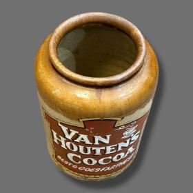 19th Century Ceramic Van Houtens Cocoa Jar