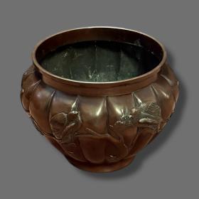 Late 19th Century Meiji Bronze Jardinere