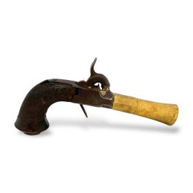 19th Century Brass Barrelled Percussion Pistol