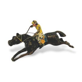 Antique Cold-Painted Horse and Jockey