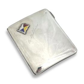 Silver Cigarette Case Engraved RMS. Royal Yacht - Medina