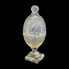 Georgian Cut Glass Bonbonnière Covered Sweetmeat Dish