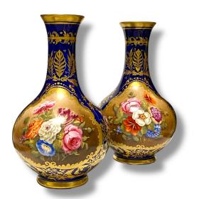 A Beautiful Pair of 18th Century Derby Porcelain Vases