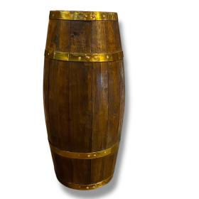 Antique Brass Bound Coopered Barrel Stick Stand