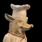 Vintage Cast Iron Butchers Shop Display Pig