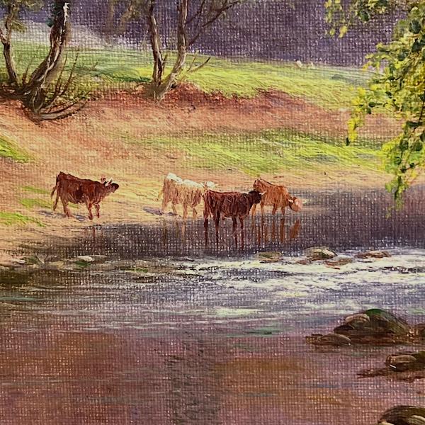 Oil on Canvas On The Wharf Bolton Woods by William Mellor