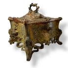 Antique French Art Nouveau Ormolu Jewellery Box
