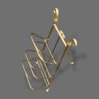 19th Century Unusual Tripod Polished Brass Magazine Rack