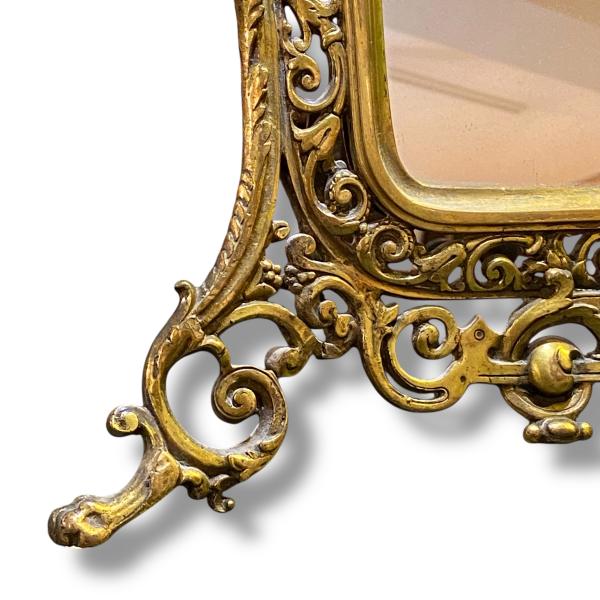 Baroque Style Freestanding Brass Dressing Table Mirror