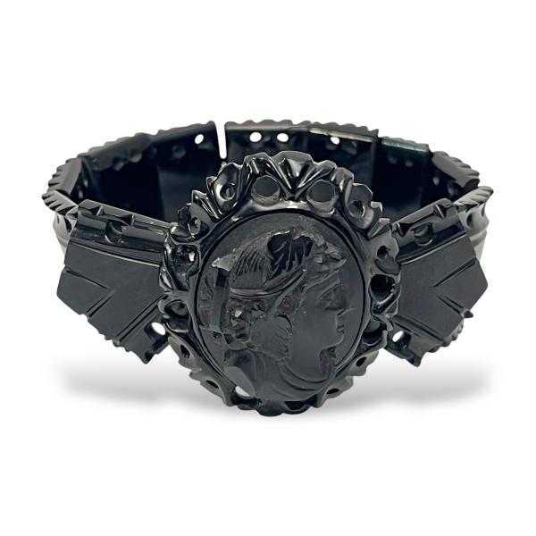 Carved Whitby Jet Bracelet