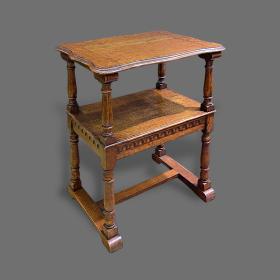 Antique Oak Metamorphic Two Tier Table