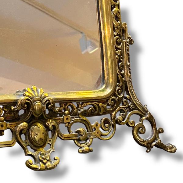 Baroque Style Freestanding Brass Dressing Table Mirror