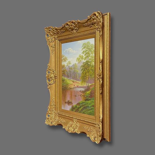 Oil on Canvas On The Wharf Bolton Woods by William Mellor