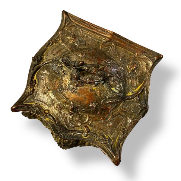 Antique French Art Nouveau Ormolu Jewellery Box