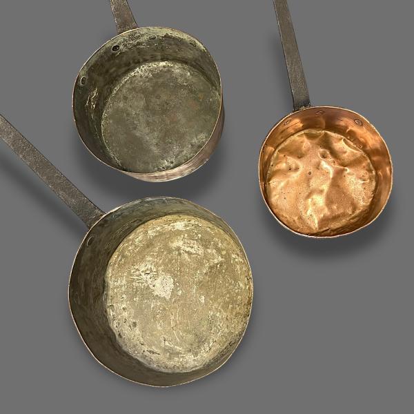 Set of Three Copper Pans