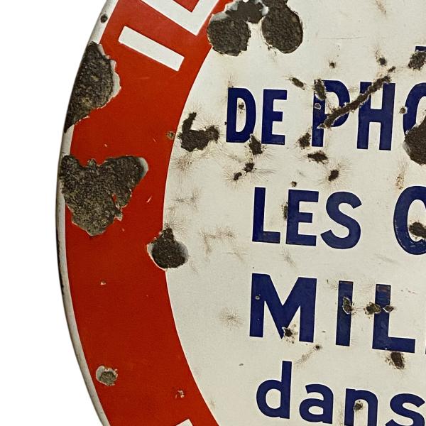 1930s French Military Enamel Sign