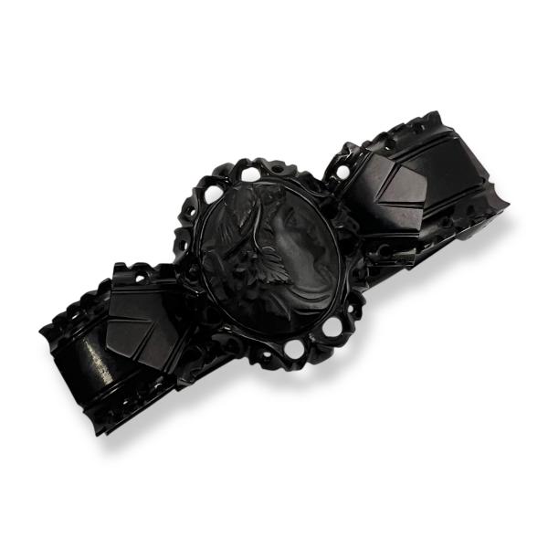 Carved Whitby Jet Bracelet