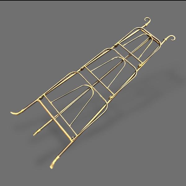 19th Century Unusual Tripod Polished Brass Magazine Rack