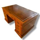 Victorian Oak Pedestal Desk by Edwards & Roberts