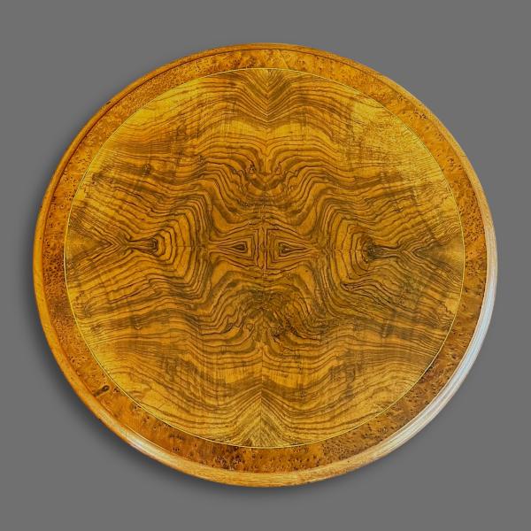 Victorian Burr Walnut Inlaid Revolving Book Stand