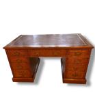 Victorian Oak Pedestal Desk by Edwards & Roberts