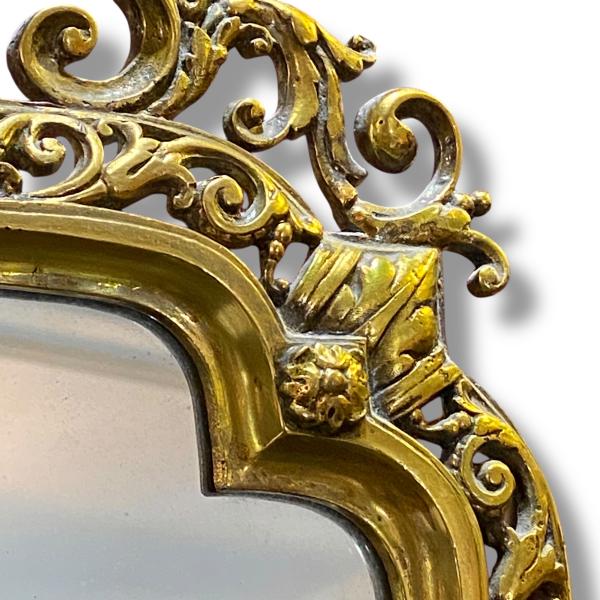 Baroque Style Freestanding Brass Dressing Table Mirror
