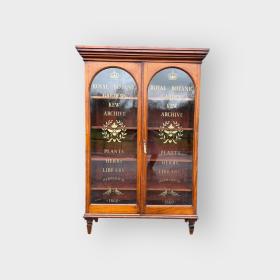 Victorian 2 door Glazed Bookcase with Later Lettering