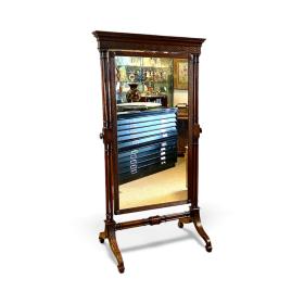 Antique Chippendale Style Cheval Mirror