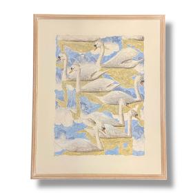 Swans Mixed Media by Roy Turlington