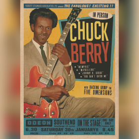 Chuck Berry In Concert Southend England Framed 33 x 23 inch  Retro Poster