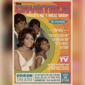The Crystals, Stockton On Tees UK Framed 33 x 23 inches  Uk Retro Poster