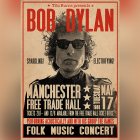 Bob Dylan Manchester Framed Free Trade Hall  Retro Poster  Retro Poster