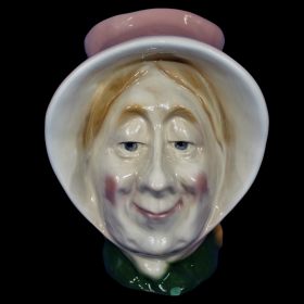 Vintage Kingston Pottery Dickens Character Jug - Mrs Micawber