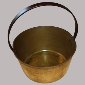 Kitchenalia: Antique Brass Pan with Iron Handle