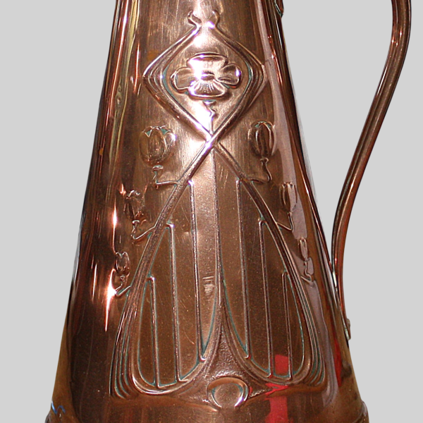 Joseph Sankey and Sons: Art Nouveau Copper Hot  Water Jug
