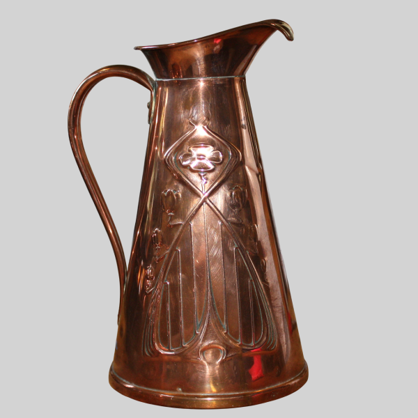 Joseph Sankey and Sons: Art Nouveau Copper Hot  Water Jug