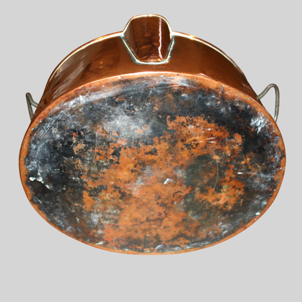 Large 20th Century Oval Copper Pot with Iron Handles