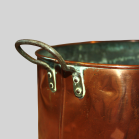 Large 20th Century Oval Copper Pot with Iron Handles
